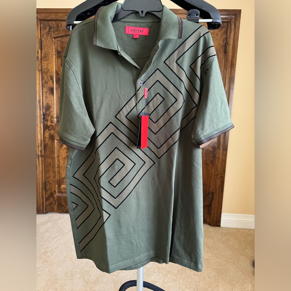 NWT Pavini Mens polo shirt size l - Picture 2 of 4